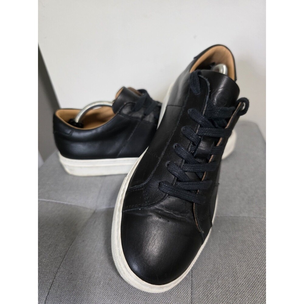 Nice GREATS Brooklyn Black Leather Men LowTop LaceUp Casual Sneakers Sz 8.5 VguC